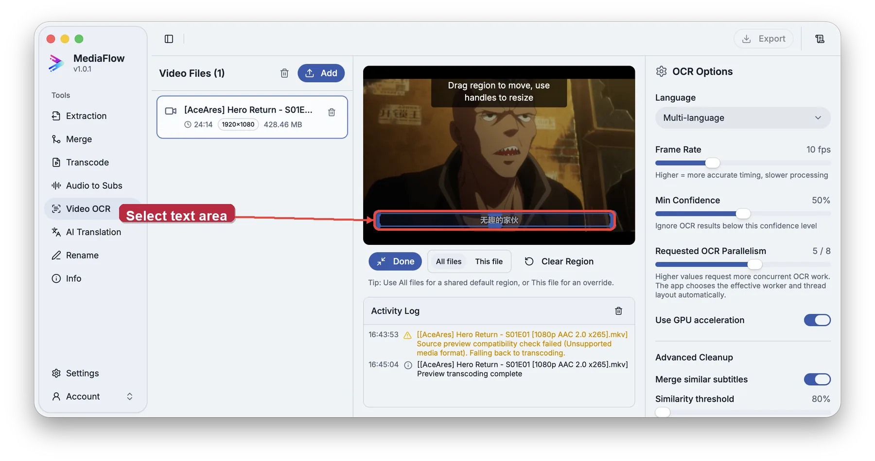 Select the text area