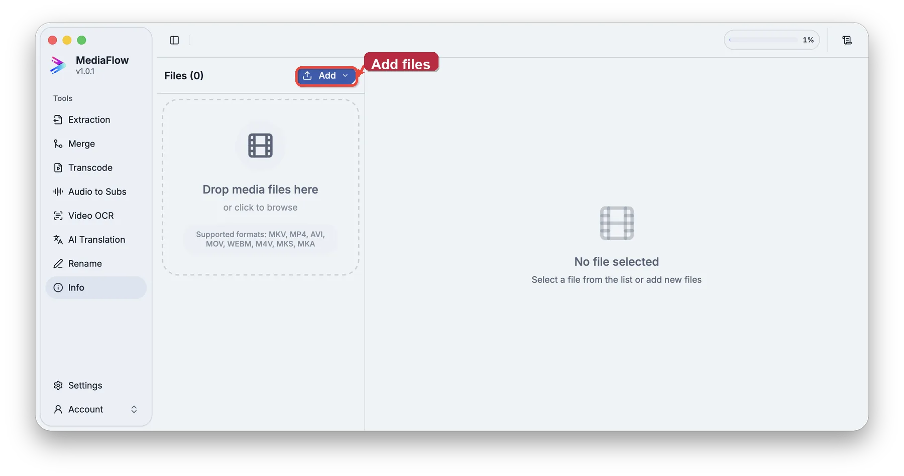 Add media files